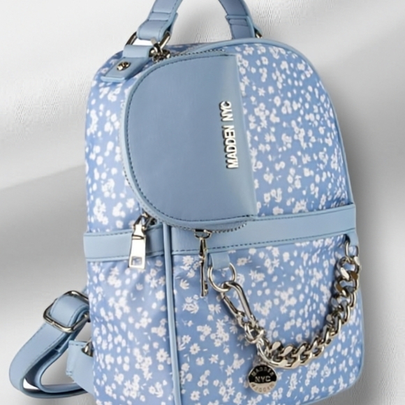 NEW Madden NYC Daisy Floral Zip Chain Mini Backpack - Picture 1 of 6